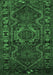 Machine Washable Persian Emerald Green Traditional Area Rugs, wshtr668emgrn