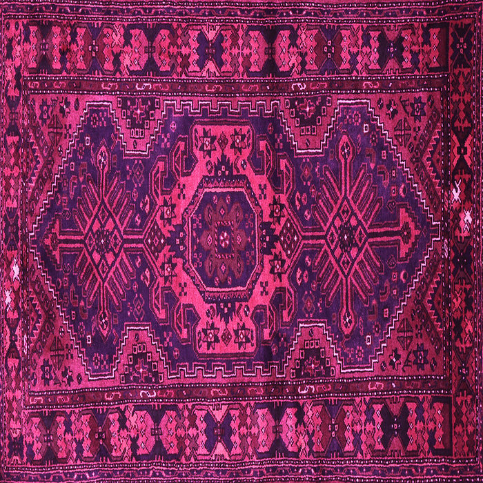 Square Machine Washable Persian Pink Traditional Rug, wshtr668pnk