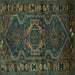 Square Persian Turquoise Traditional Rug, tr668turq