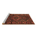 Sideview of Machine Washable Persian Brown Traditional Rug, wshtr668brn