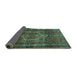 Sideview of Persian Turquoise Traditional Rug, tr669turq