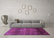 Machine Washable Persian Purple Traditional Area Rugs in a Living Room, wshtr669pur