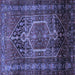 Square Persian Blue Traditional Rug, tr669blu