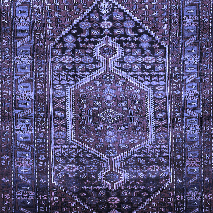 Machine Washable Persian Blue Traditional Rug, wshtr669blu