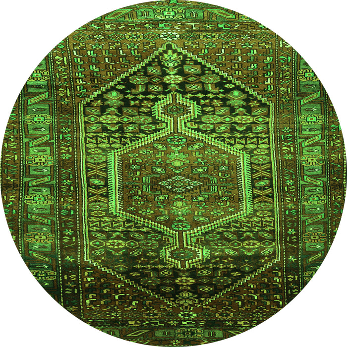 Square Persian Green Traditional Rug, tr669grn