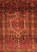 Serging Thickness of Machine Washable Persian Orange Traditional Area Rugs, wshtr669org