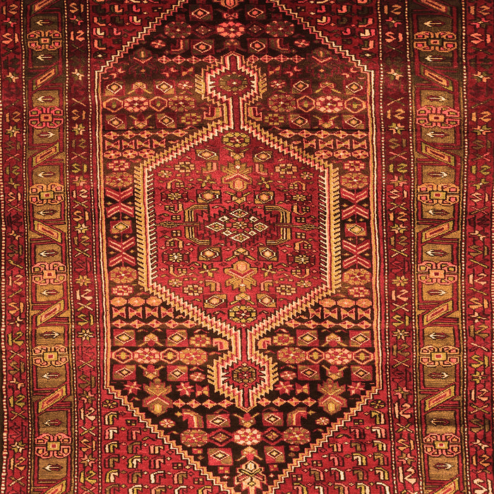 Serging Thickness of Machine Washable Persian Orange Traditional Area Rugs, wshtr669org