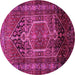 Round Persian Pink Traditional Rug, tr669pnk