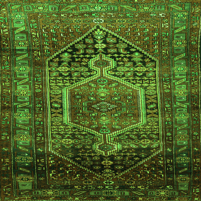Serging Thickness of Persian Green Traditional Rug, tr669grn
