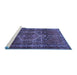 Sideview of Machine Washable Persian Blue Traditional Rug, wshtr669blu