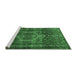 Sideview of Machine Washable Persian Emerald Green Traditional Area Rugs, wshtr669emgrn