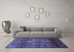 Machine Washable Persian Blue Traditional Rug in a Living Room, wshtr669blu