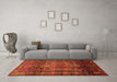 Machine Washable Persian Orange Traditional Area Rugs in a Living Room, wshtr669org