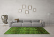 Machine Washable Persian Green Traditional Area Rugs in a Living Room,, wshtr669grn