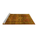 Sideview of Machine Washable Persian Yellow Traditional Rug, wshtr669yw