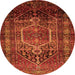 Machine Washable Persian Orange Traditional Area Rugs, wshtr669org