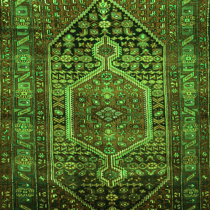 Serging Thickness of Machine Washable Persian Green Traditional Area Rugs, wshtr669grn