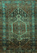 Machine Washable Persian Turquoise Traditional Area Rugs, wshtr669turq