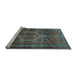 Sideview of Machine Washable Persian Light Blue Traditional Rug, wshtr669lblu