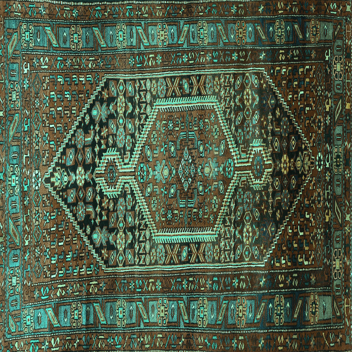 Square Persian Turquoise Traditional Rug, tr669turq