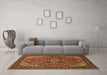 Machine Washable Medallion Brown Traditional Rug in a Living Room,, wshtr66brn