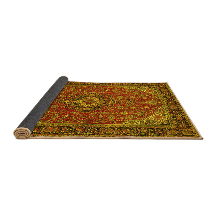 Sideview of Medallion Yellow Traditional Rug, tr66yw