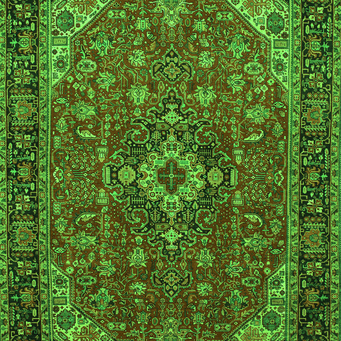 Serging Thickness of Machine Washable Medallion Green Traditional Area Rugs, wshtr66grn
