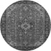 Machine Washable Medallion Gray Traditional Rug, wshtr66gry