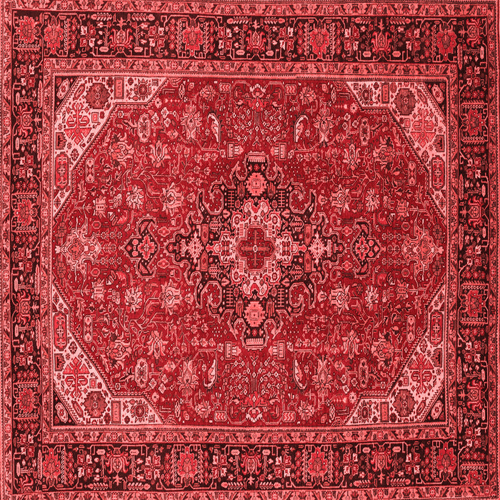 Machine Washable Medallion Red Traditional Rug, wshtr66red