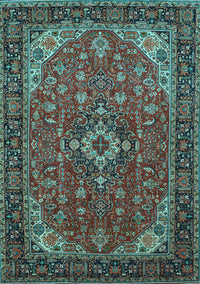 Medallion Light Blue Traditional Rug, tr66lblu