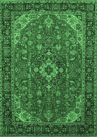 Medallion Emerald Green Traditional Rug, tr66emgrn