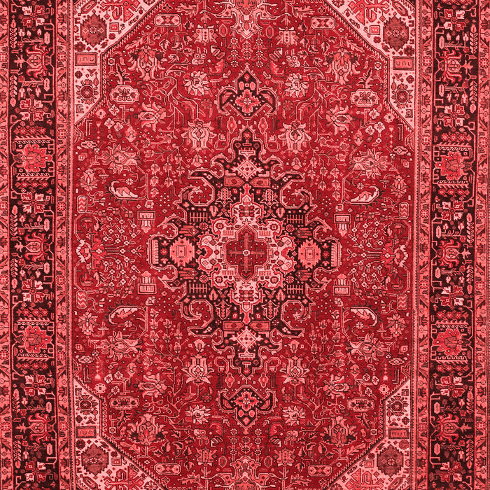 Machine Washable Medallion Red Traditional Rug, wshtr66red