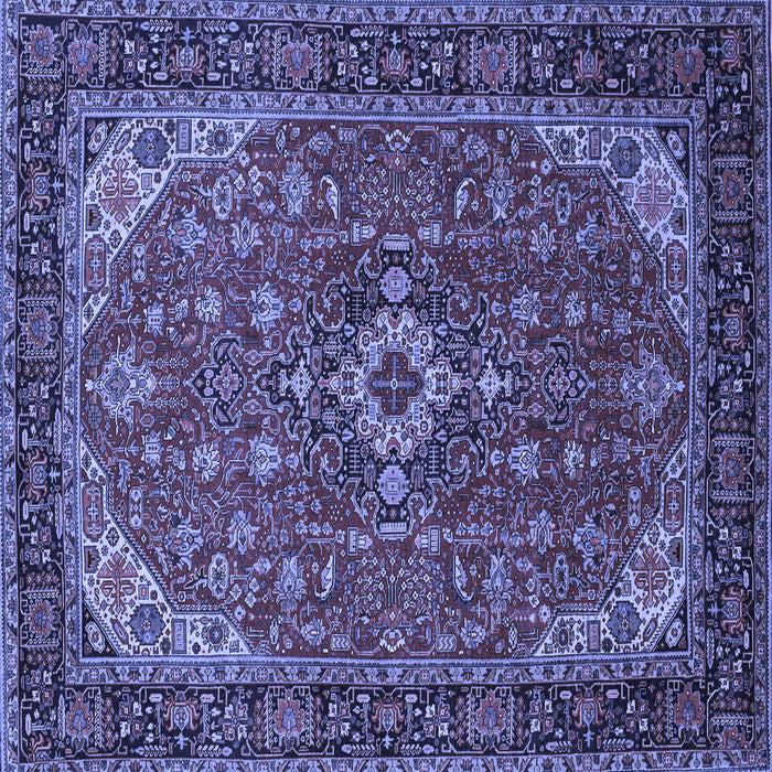 Square Medallion Blue Traditional Rug, tr66blu