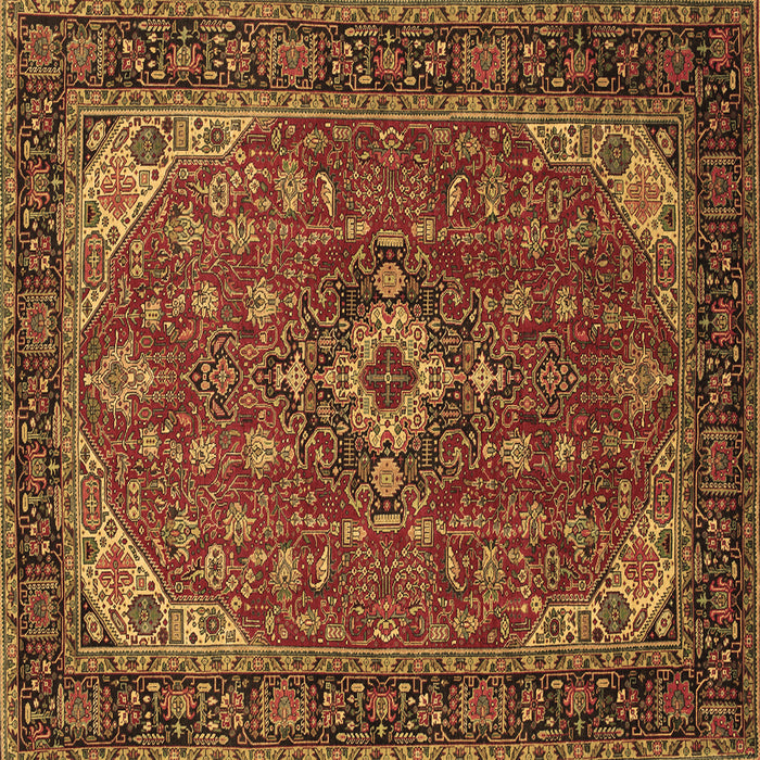 Square Medallion Brown Traditional Rug, tr66brn
