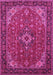 Machine Washable Medallion Pink Traditional Rug, wshtr66pnk