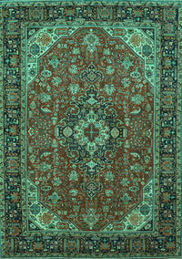 Medallion Turquoise Traditional Rug, tr66turq