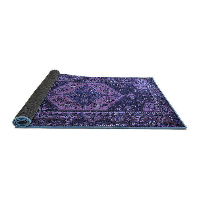 Sideview of Persian Blue Traditional Rug, tr670blu