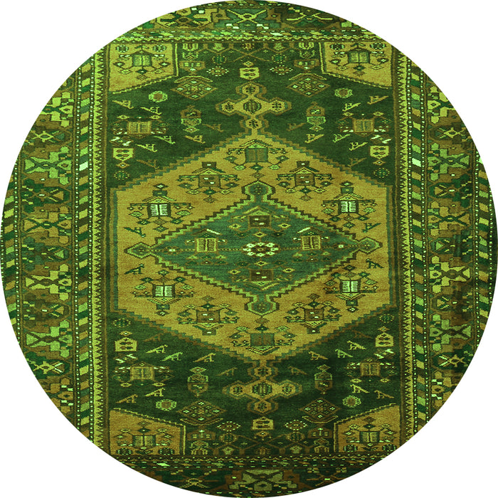 Square Persian Green Traditional Rug, tr670grn