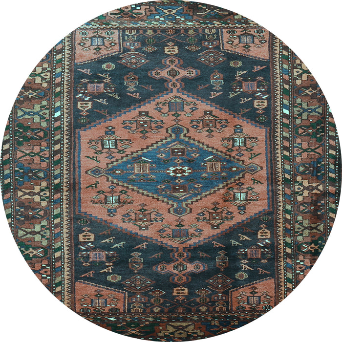 Round Persian Light Blue Traditional Rug, tr670lblu
