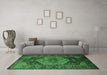 Machine Washable Persian Emerald Green Traditional Area Rugs in a Living Room,, wshtr670emgrn