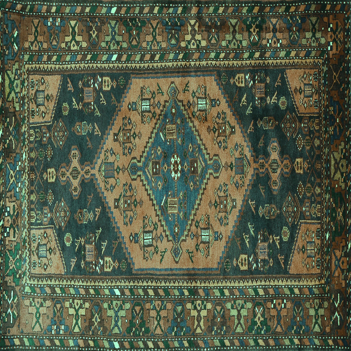 Square Persian Turquoise Traditional Rug, tr670turq