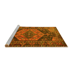 Sideview of Machine Washable Persian Yellow Traditional Rug, wshtr670yw