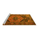 Sideview of Machine Washable Persian Yellow Traditional Rug, wshtr670yw