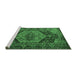 Sideview of Machine Washable Persian Emerald Green Traditional Area Rugs, wshtr670emgrn