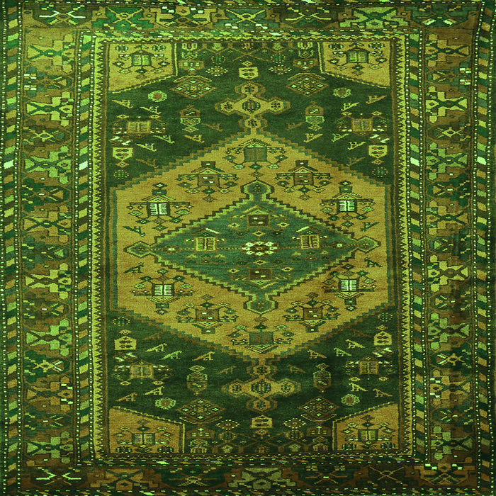 Serging Thickness of Persian Green Traditional Rug, tr670grn