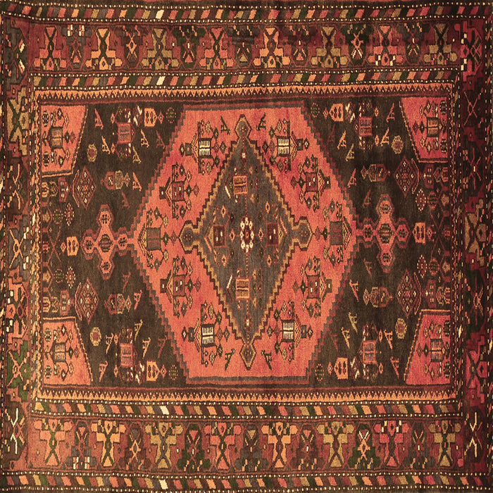 Square Persian Brown Traditional Rug, tr670brn