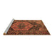 Sideview of Machine Washable Persian Brown Traditional Rug, wshtr670brn