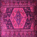 Square Machine Washable Persian Pink Traditional Rug, wshtr670pnk