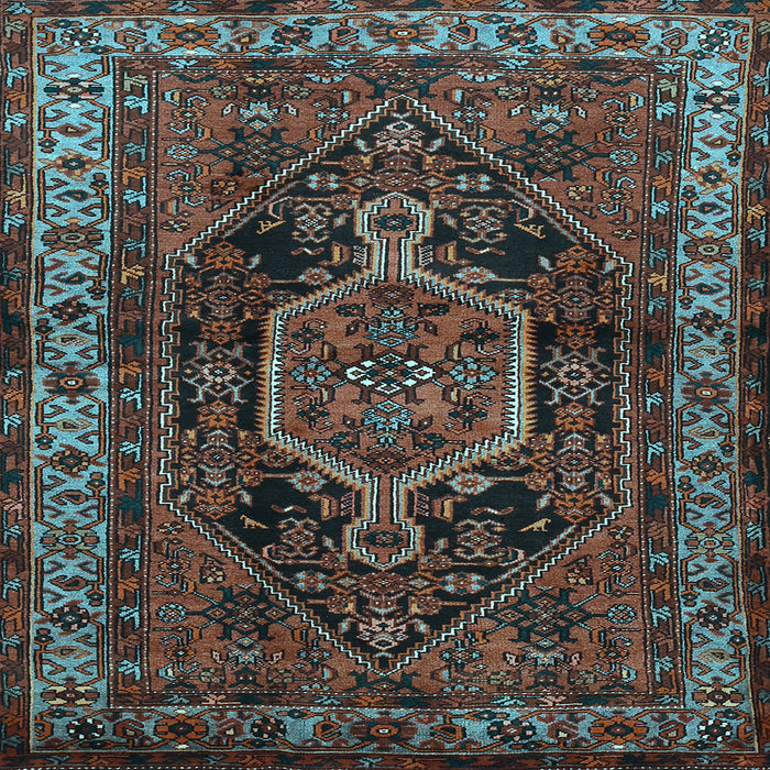 Square Machine Washable Persian Light Blue Traditional Rug, wshtr671lblu