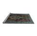 Sideview of Machine Washable Persian Light Blue Traditional Rug, wshtr671lblu